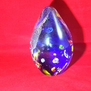 VINTAGE VERY LARGE, MADE IN ITALY, MURANO STYLE ART GLASS PAPERWEIGHT.